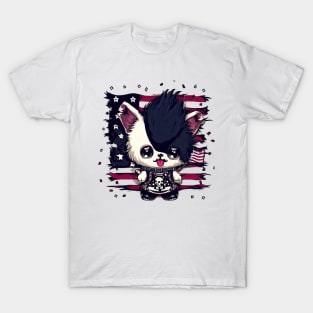 Cute Dog 4th of July Stars and Stripes Strut T-Shirt